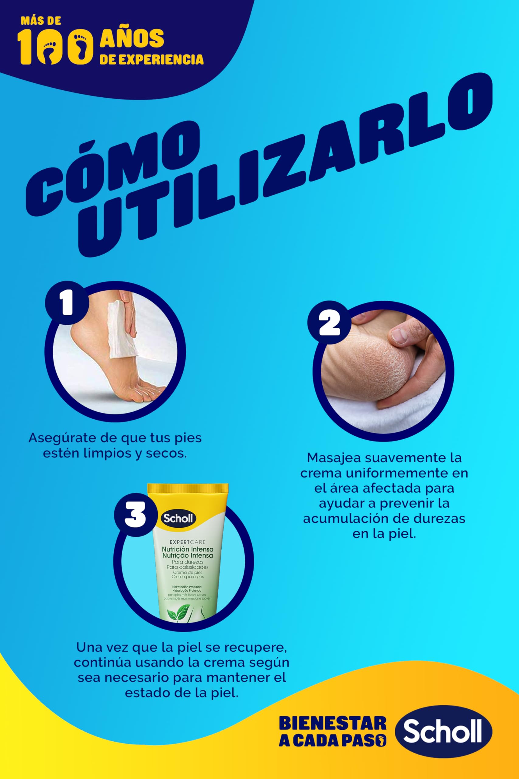 Dr. Scholl's ExpertCare Krem do stóp, intensywne odżywianie dla zrogowaciałej skóry, bogate nawilżenie z alantoiną i prowitaminą B5 dla gładszych i bardziej miękkich stóp, 75 ml
