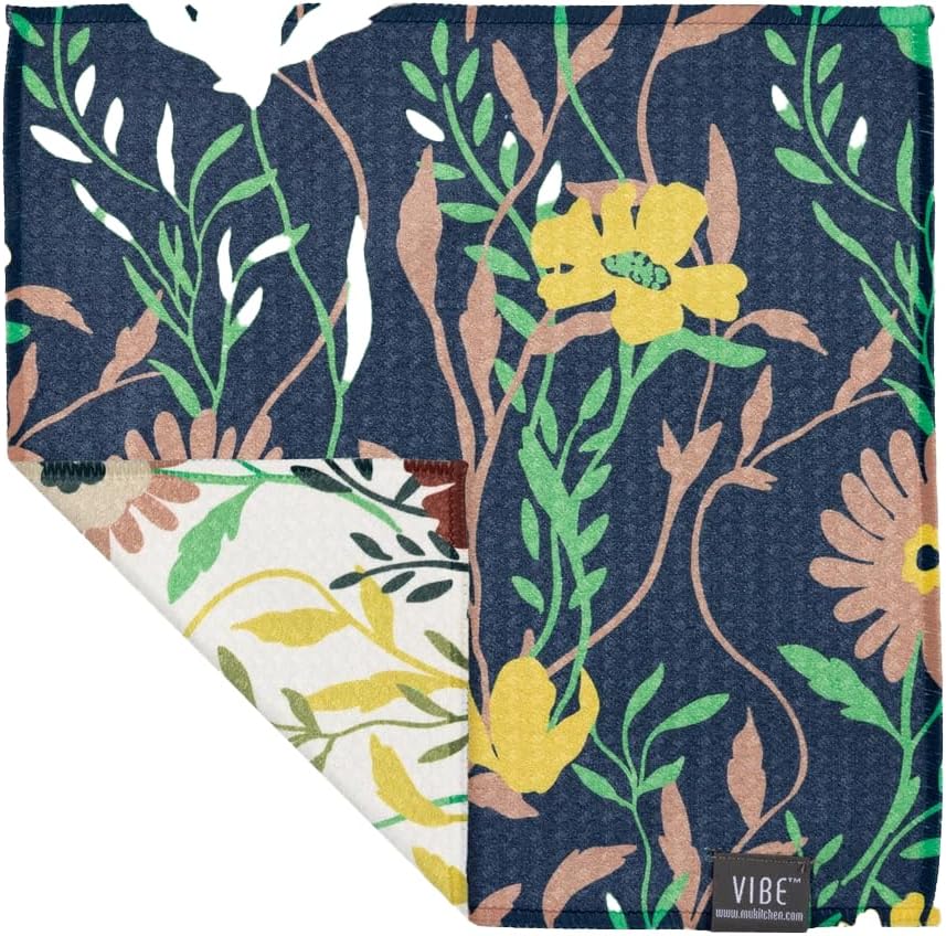 Vibe by MÜkitchen Premium Quick Dry Dual Sided Design Dish Cloths | 85% Recycled Materials | 10x10 | Set of 3 - Image 5