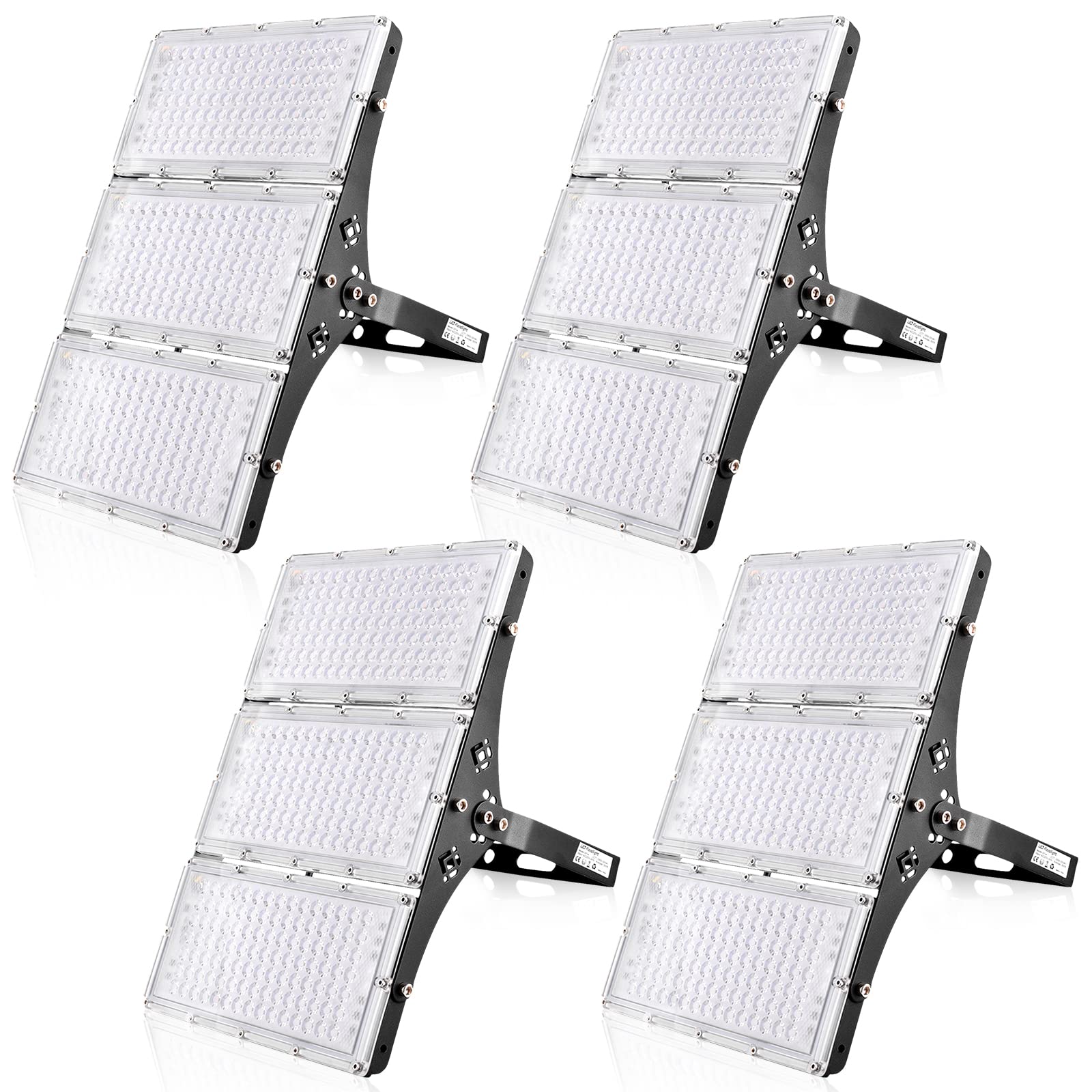 Focos LED Exterior 300W - Super Luminoso 30000LM Foco Exterior 3000K Blancos Cálido Focos LED, IP66 Impermeable Proyector LED Exterior para Jardín, Taller, Garaje, Parking, 4 Piezas