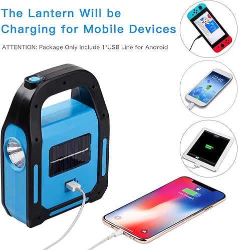 Miniatura 4 de Paquete de 2 faroles solares esenciales para campamento, accesorios de luces, linterna LED para cortes de energía, luces recargables para tienda de