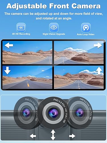 Miniatura 6 de Pantalla Carplay de Apple para automóvil, 10.26 pulgadas CarPlay inalámbrico y pantalla Android Auto con cámara de tablero 4K, cámara de respaldo de
