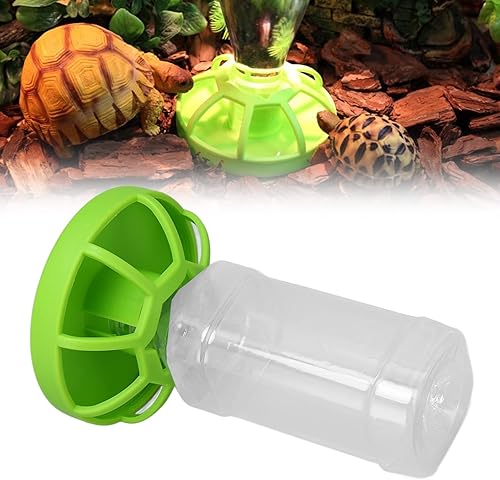 Miniatura 2 de Asixxsix Comedero de agua para reptiles, dispensador automático extraíble de agua para reptiles, plato redondo, tortuga, alimentador de alimentos y