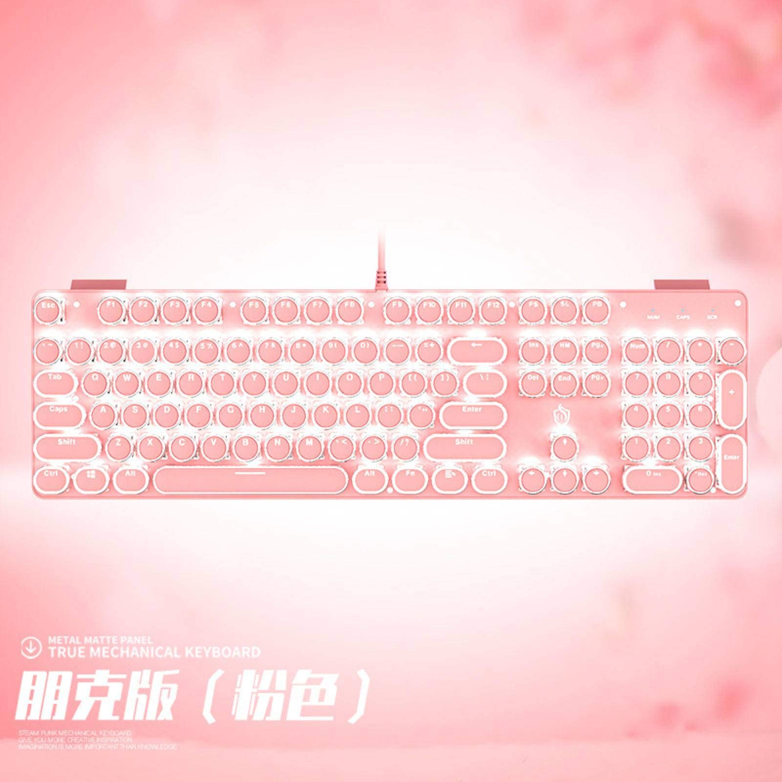 Amazon.co.jp: ガールハートキュートピンクスクエアパンクキーボード