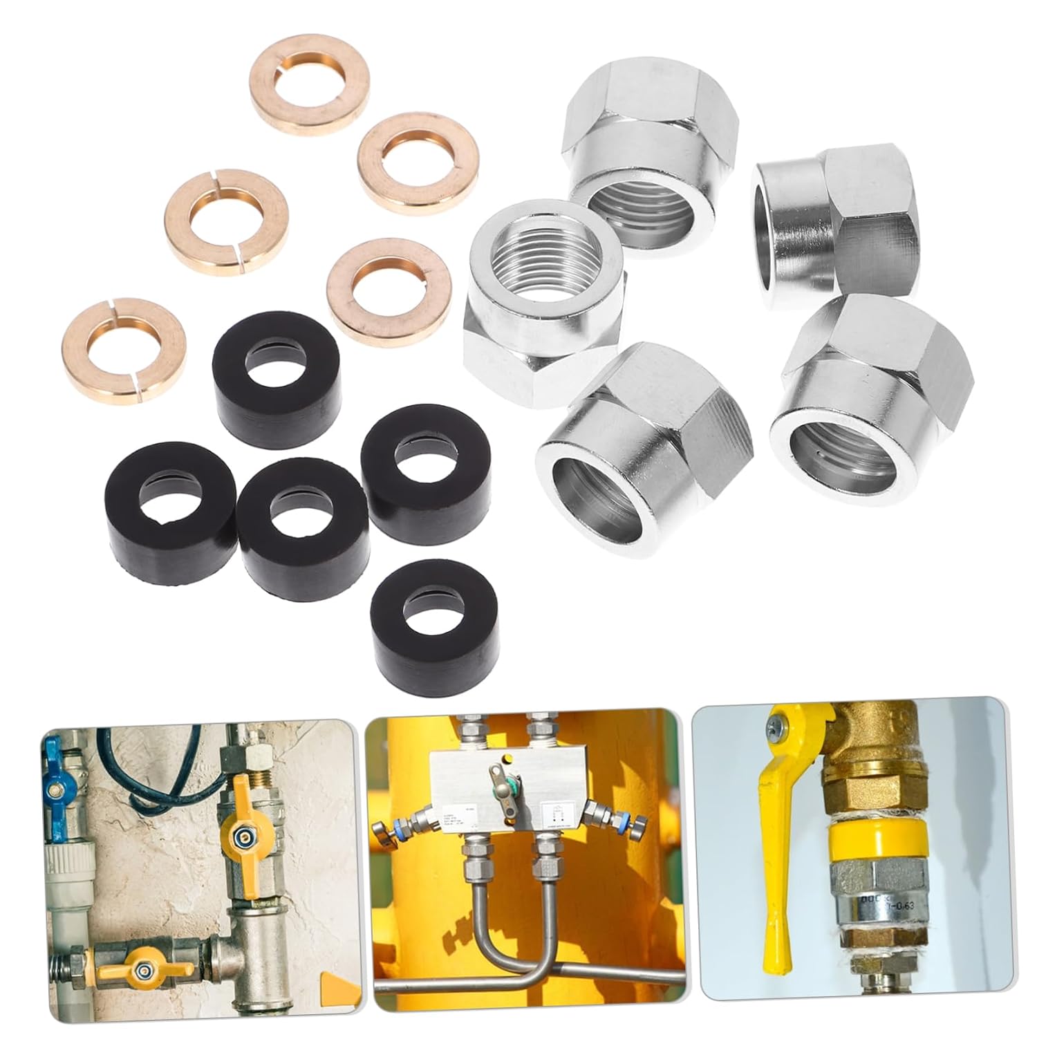 BESTOYARD 5pcs Sturdy Gas Pipe Nut Flare Nuts Coupling Gas Flare Cap for Reliable Connection