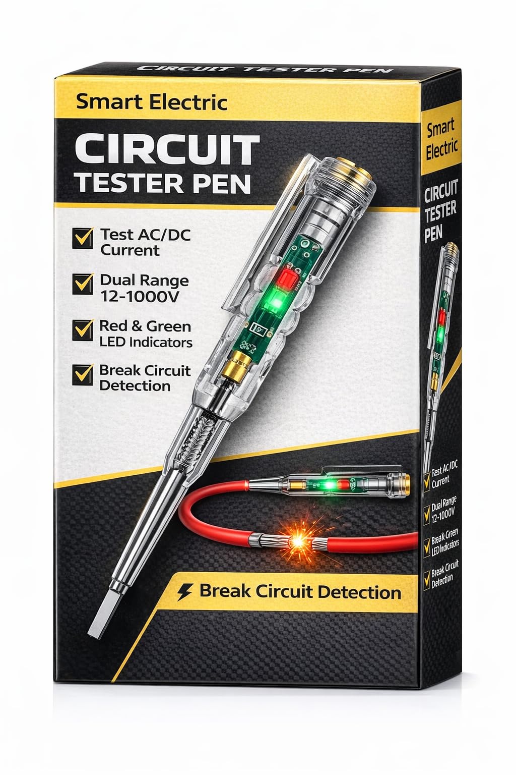 Dual High-Brightness Intelligent Voltage Tester Pen 70-500V Detector Multi-function LED Test Pen with Screwdriver for Electric Power Testing, Non Contact Voltage Tester (Accurate Tester Pen-B12)-image-15