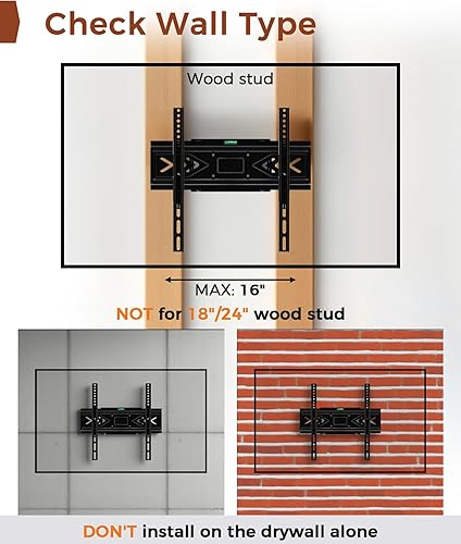 Miniatura 7 de Soporte de pared para TV de 32 a 65 pulgadas, soporte de pared de movimiento completo con brazos dobles articulados, extensión de inclinación