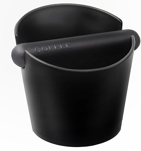 Knock Box - Accesorios para máquina de café expreso, 4.5 pulgadas, estilo barista, caja de café para molidos con barra extraíble absorbente de