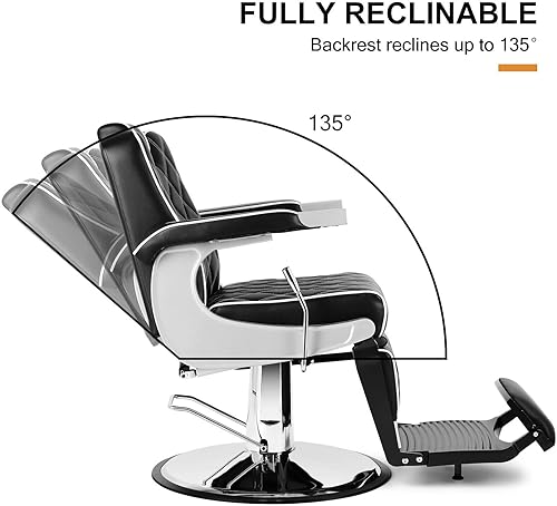 Miniatura 6 de Artist hand Silla de peluquería multiusos con respaldo ancho, silla reclinable para peluquero, silla de tatuaje, silla de maquillaje para equipo de