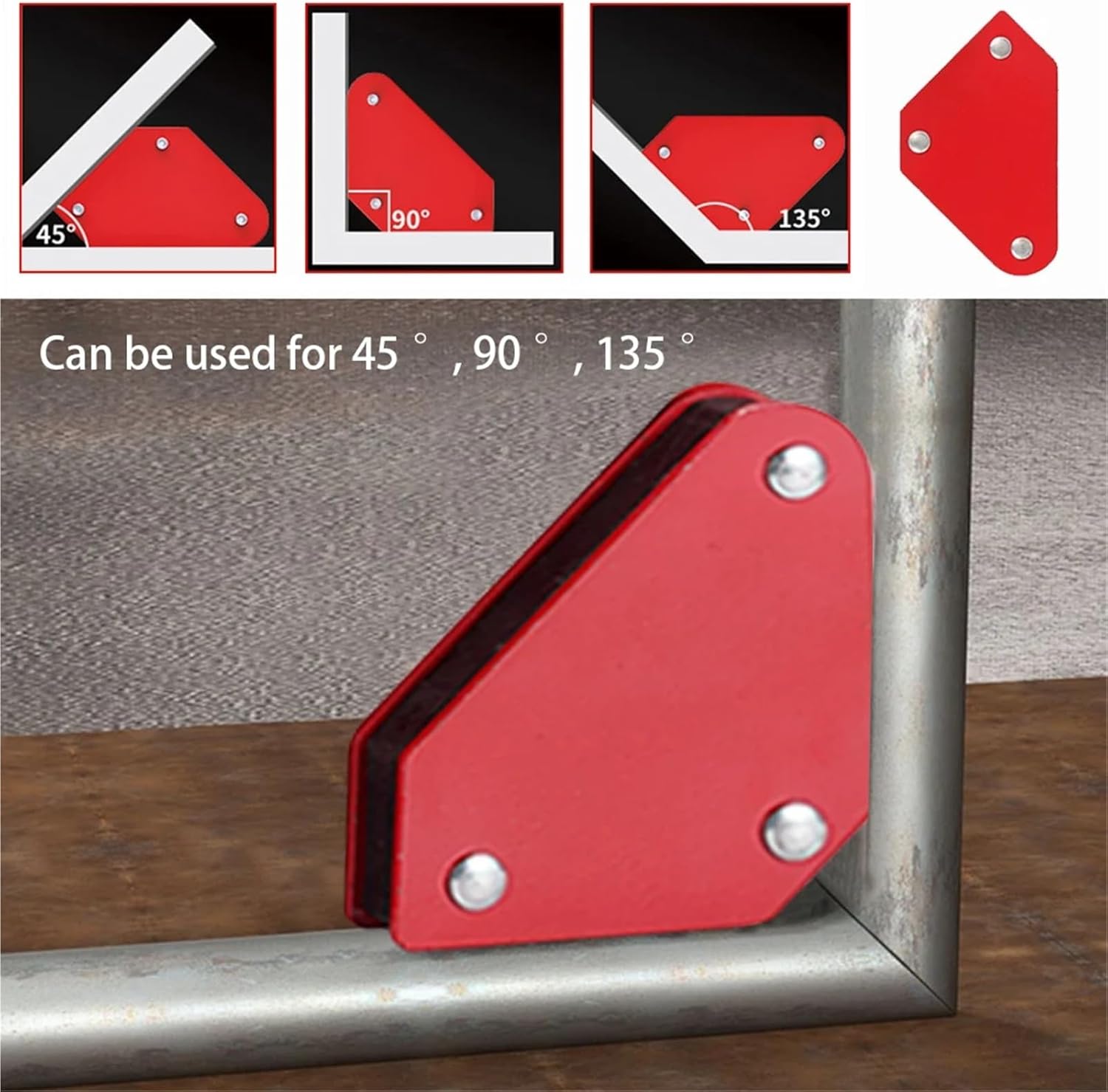 1/4pcs Welding Magnet Magnetic Holder 45/90/135 Degrees 9LB Arrow Clamp For Positioner Locator Tools(1Pcs)