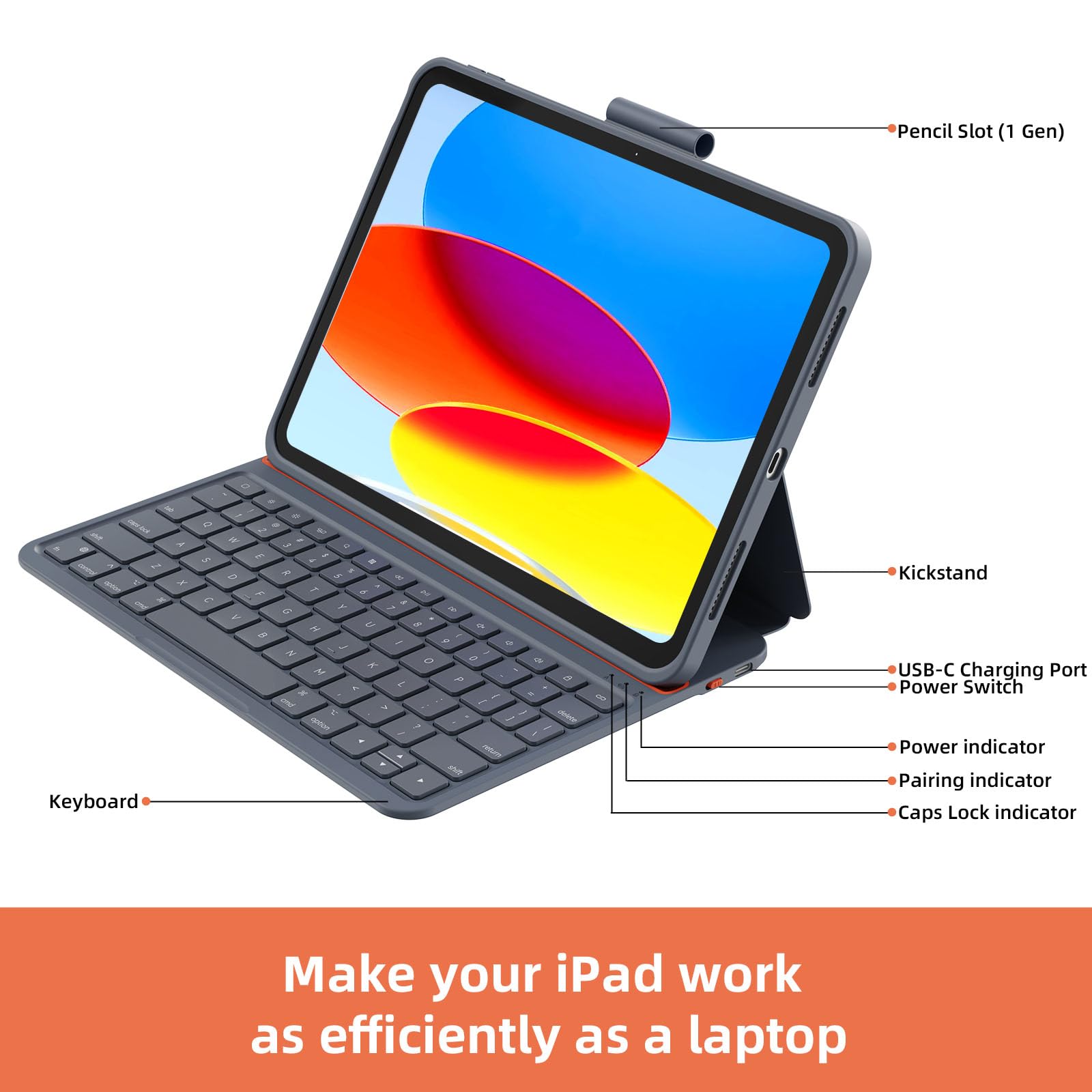 Amazon.com: Magitype Case with Keyboard Compatible for iPad 10th