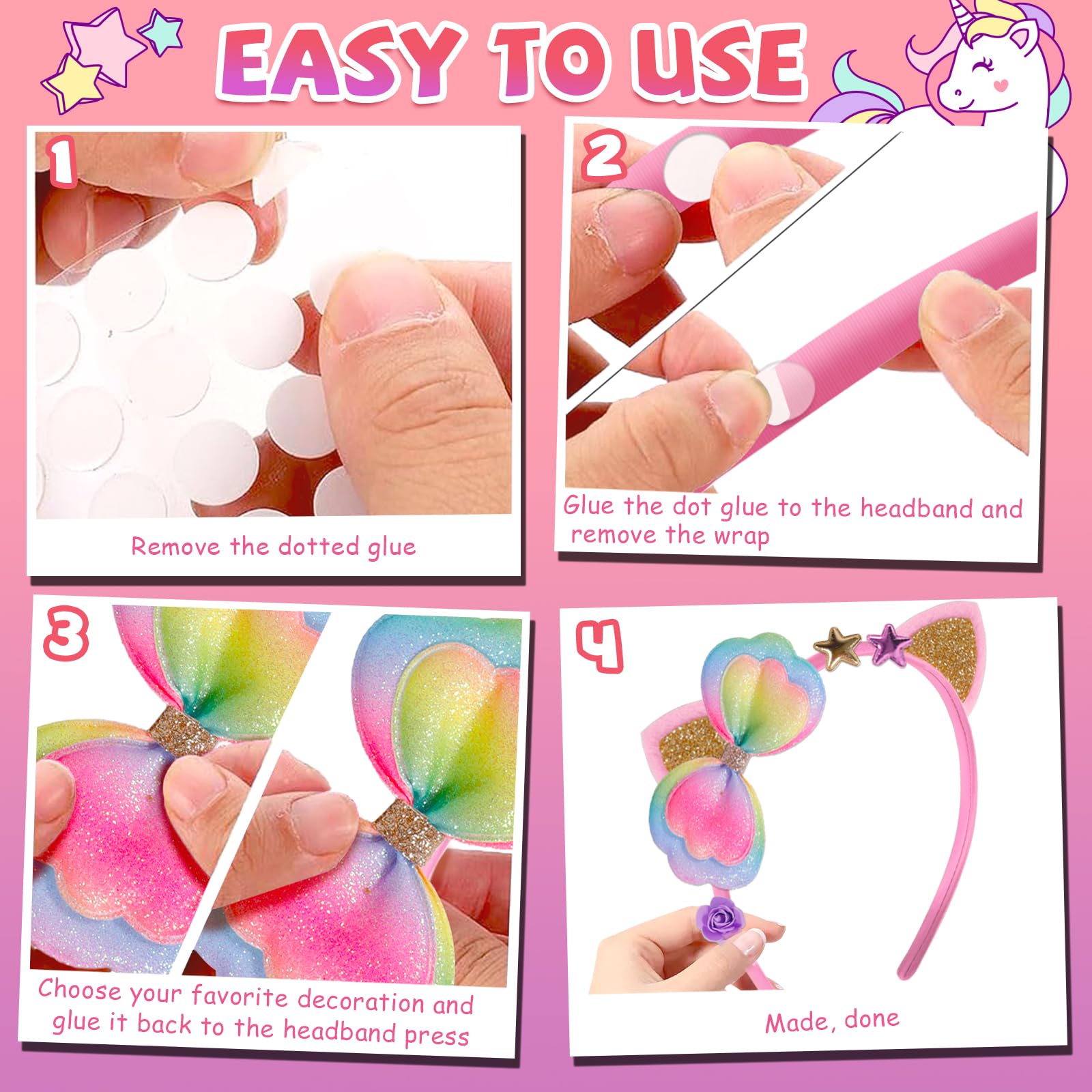 Kit Creazione Fasce Per Capelli - Lavoretto Creativo Per Bambine 5-12 Anni - Foto 3