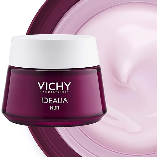 Miniatura 4 de Vichy Idéalia crema para la noche para recuperación con cafeína y ácido hialurónico para tono de piel desigual 169 onzas oz