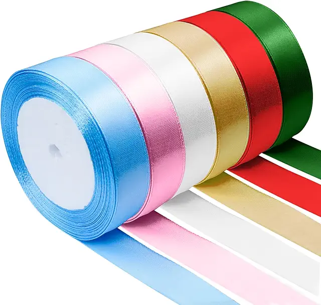 CoKeeSun 6 Rotoli Nastro di Raso Colorati 22m x 20mm per Decorazioni e Regali
