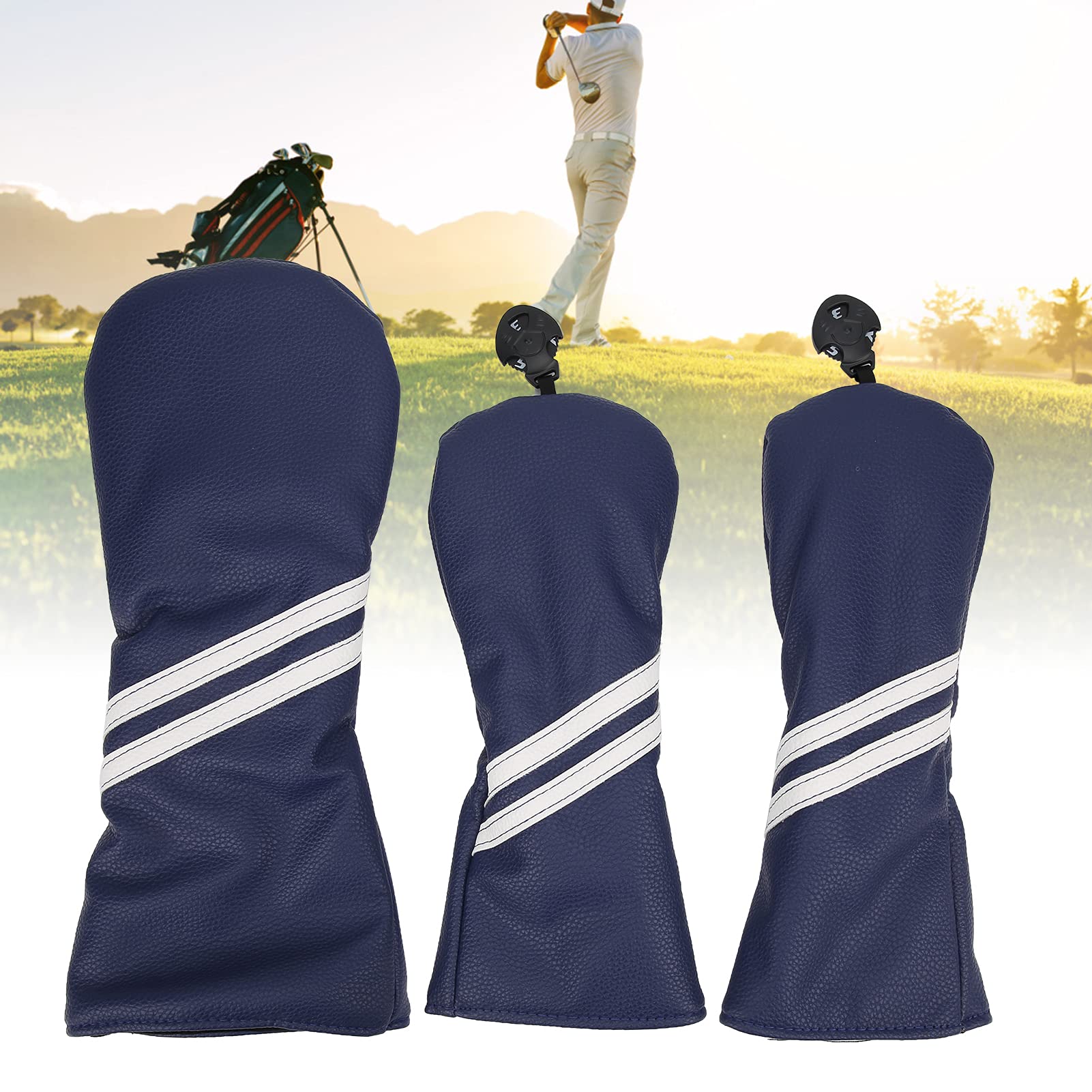 Alvinlite Satz von DREI Headcovers(Blau) Golfschlägerhauben