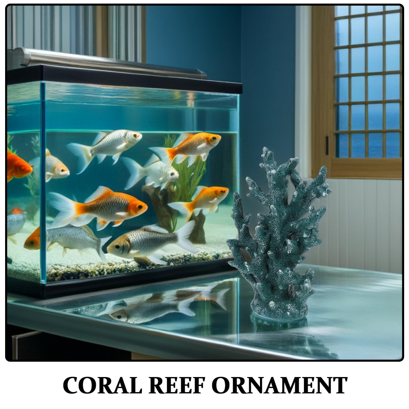 Symulowany posąg koralowca sztuczny koral Rośliny akwariowe wystrój sztucznej rafy sztuczna koralowa Centralny element z żywicy koralowej Aquarium Coral Reef Olive Green