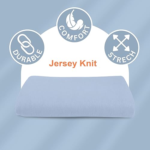 Miniatura 3 de IDEAhome Sábana bajera ajustable de punto de Jersey de 75 x 33 pulgadas con bolsillo profundo de 8 pulgadas, adecuada para literas, camping, casas