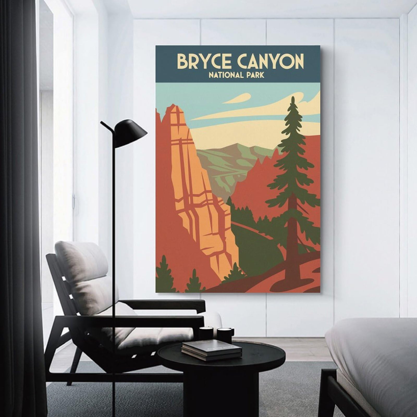 Junmoney Unframe-Style-7 Wall Picture Print Bryce Canyon National Park Illustration, 20X30inch(50X75cm), For Entrance Walls, Hall Decor Or Foyers, Home Artwork For First Impressions