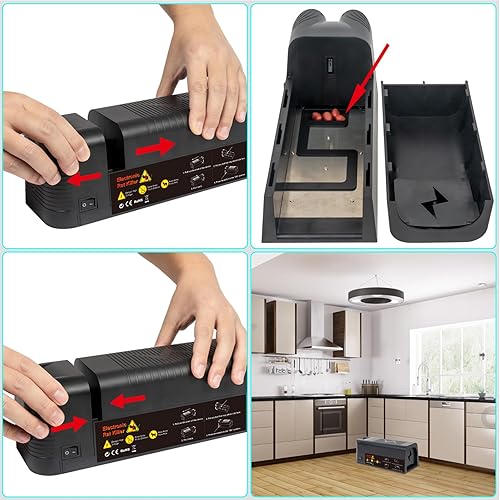 Miniatura 5 de Trampa eléctrica para ratones  Zapper interior eficaz para el hogar, garaje, ático y apartamento  Trampas reutilizables para ratones (negro)