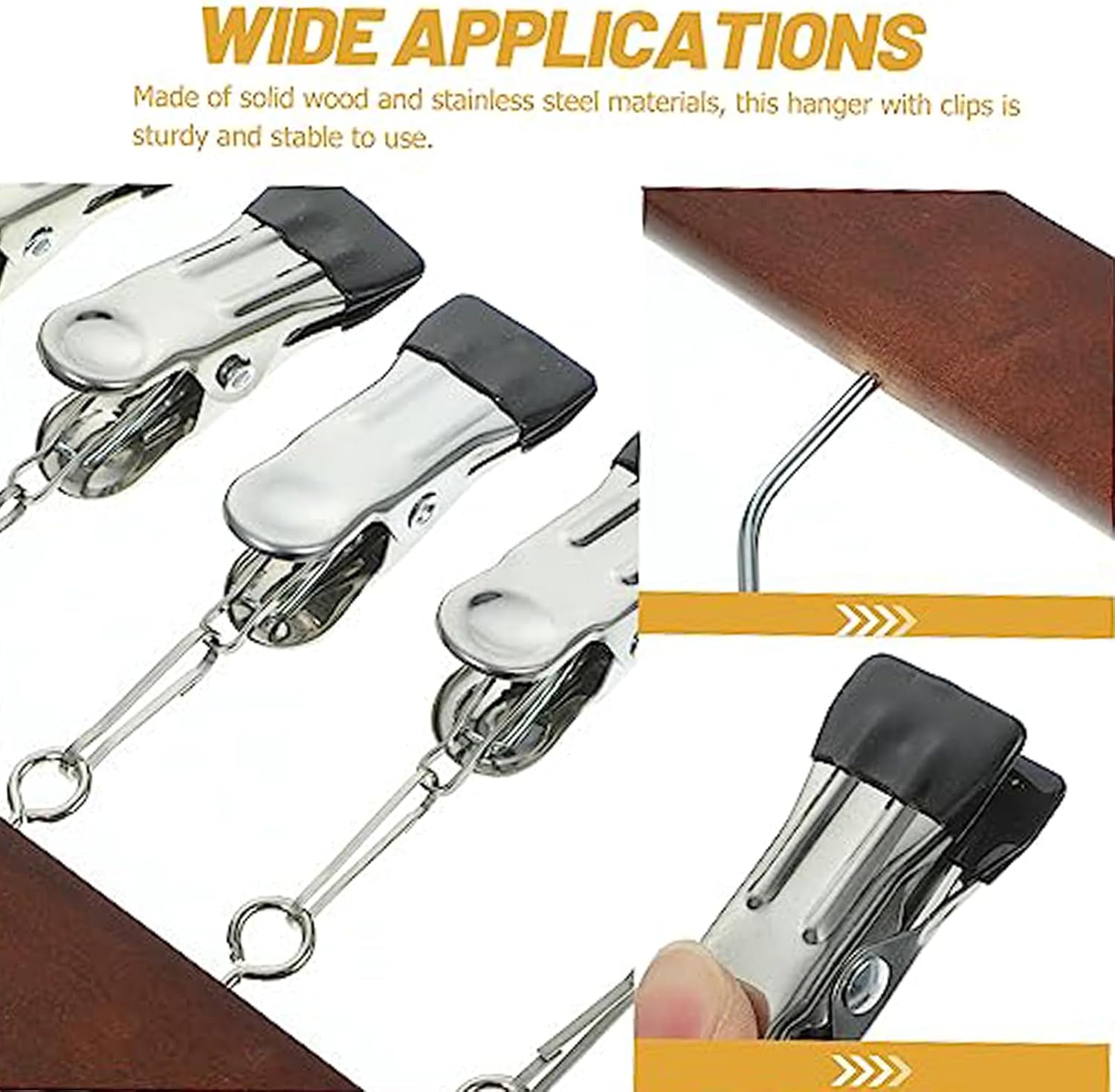 Closet Organizer with 10 Clips - Space Saving Hanging Closet Organizer, Multi-Purpose Storage Hanger for Pants, Leggings, Jeans, Sock, Shorts with Sturdy Steel Non-Slip Clips (2Pcs-A)