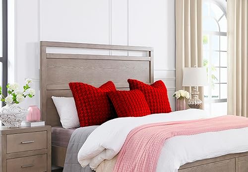 Miniatura 5 de COCOPLOCEUS Juego de 2 fundas de almohada rojas de 18 x 18 pulgadas, fundas de almohada decorativas de granja de terciopelo, fundas de cojín