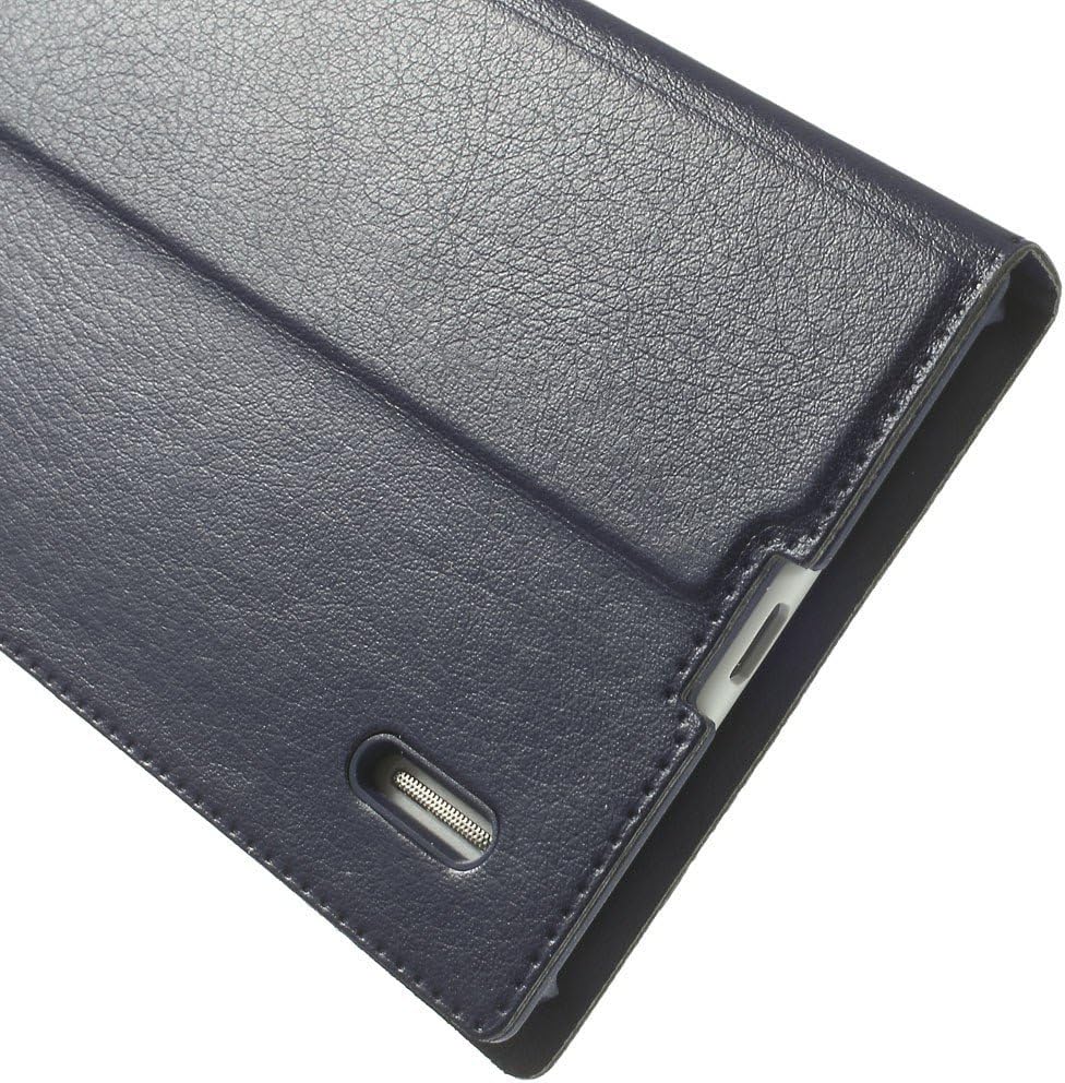 For Huawei Ascend P7 View Window Folio Stand Leather Smart Shell - Dark Blue