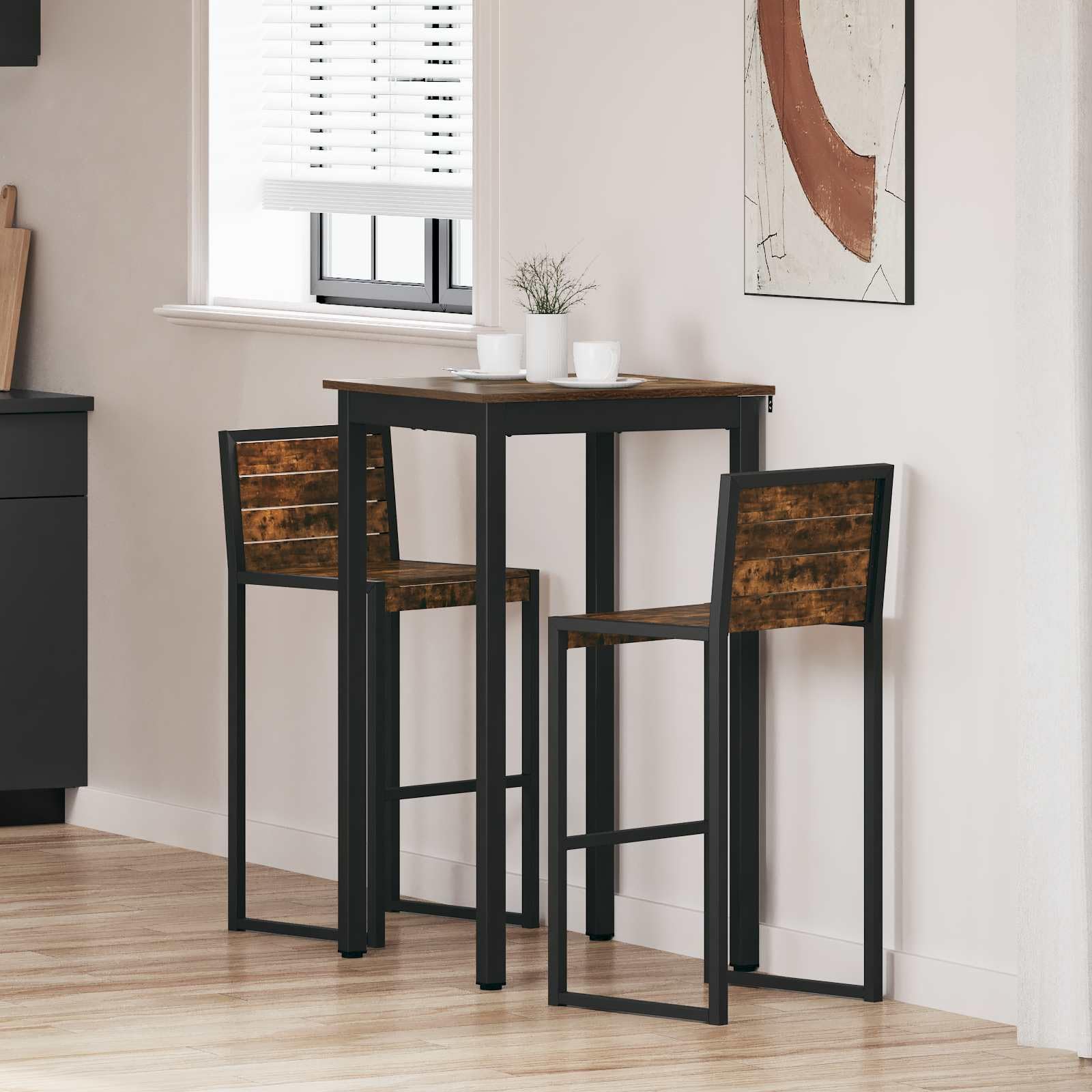 Table de cuisine robuste pour petits espaces et repas conviviaux style bar