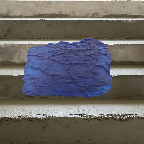 Miniatura 3 de Sellos de hormigón con textura de hormigón azul, patrón de pizarra, herramienta de estampado de molde a presión con recortadora de bordes para