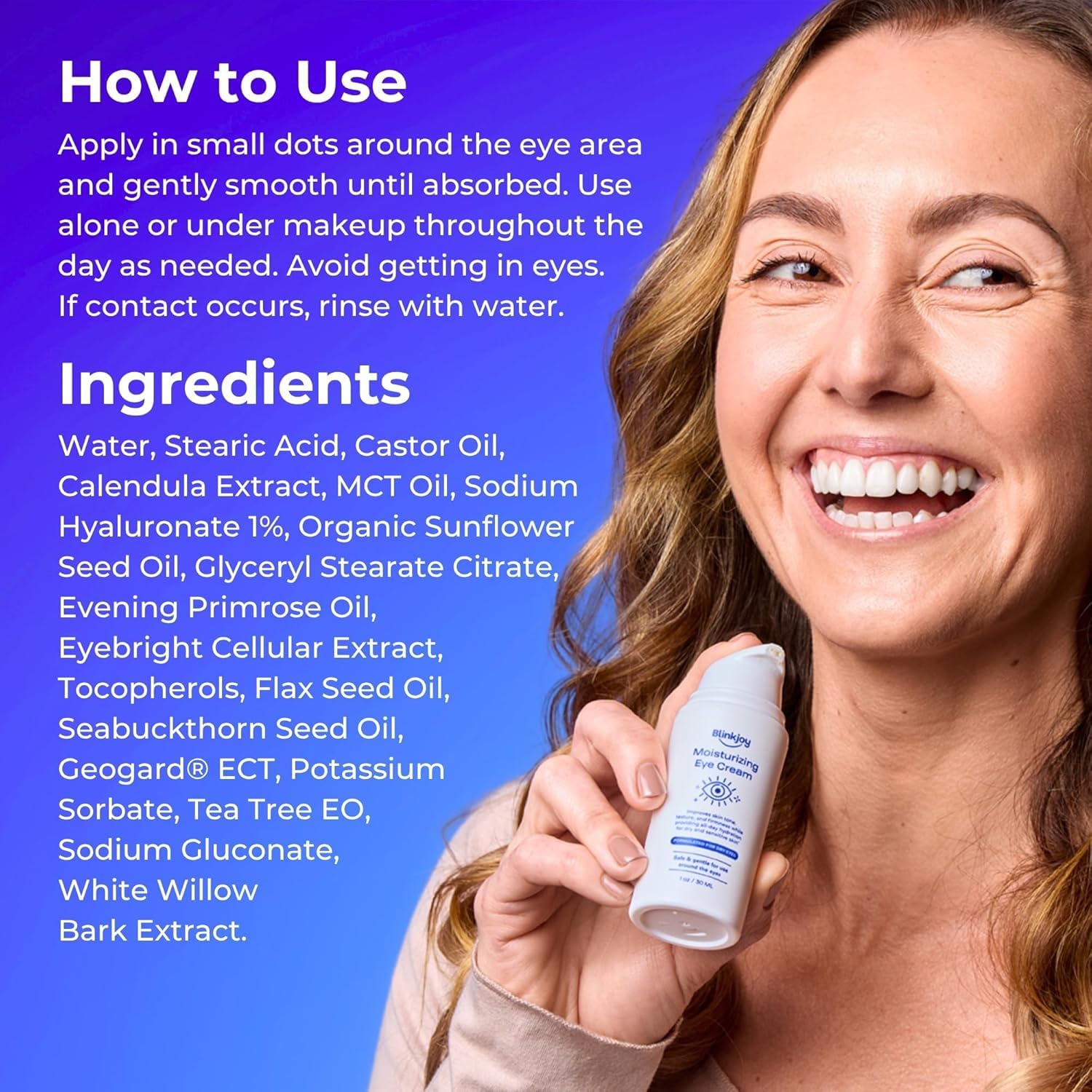 Blinkjoy Eye Balm & Moisturizing Eye Cream Bundle – Hydrating Treatment for Dry, Itchy, Sensitive Skin – Reduces Fine Lines & Under Eye Dryness – Fragrance-Free