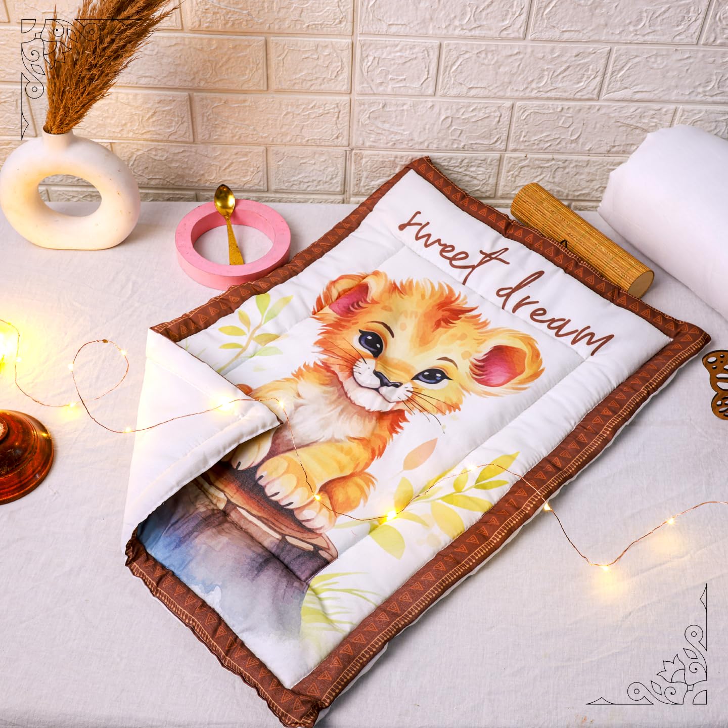 Novo Baby Newborn Soft Cotton Godadi | Baby gaddi | Baby Crib Sheet | Baby mat | Godari |Bedding Set| Baby | Bed (Pack of 4) - Image 8 thumbnail