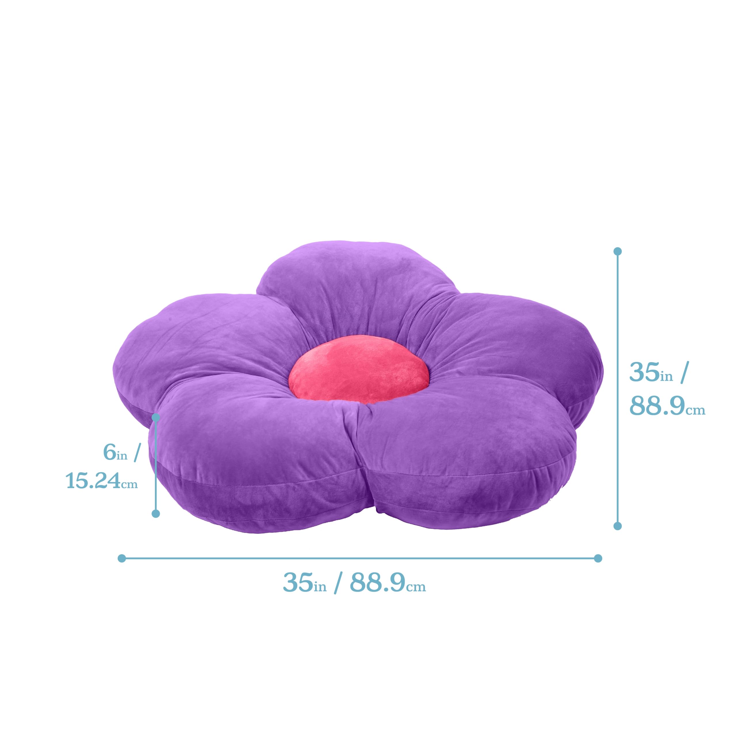 ECR4Kids SoftZone Flower Floor Pillow, Seating Cushion, Purple
