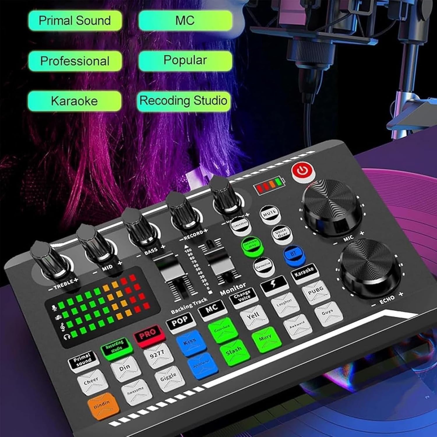 F988 Live Sound Card with various sound effects buttons