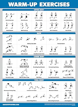 Palace Learning 4 Pack - Resistance Bands Workout Posters Volume 1, 2 & 3 + Warm Up Exercise Chart