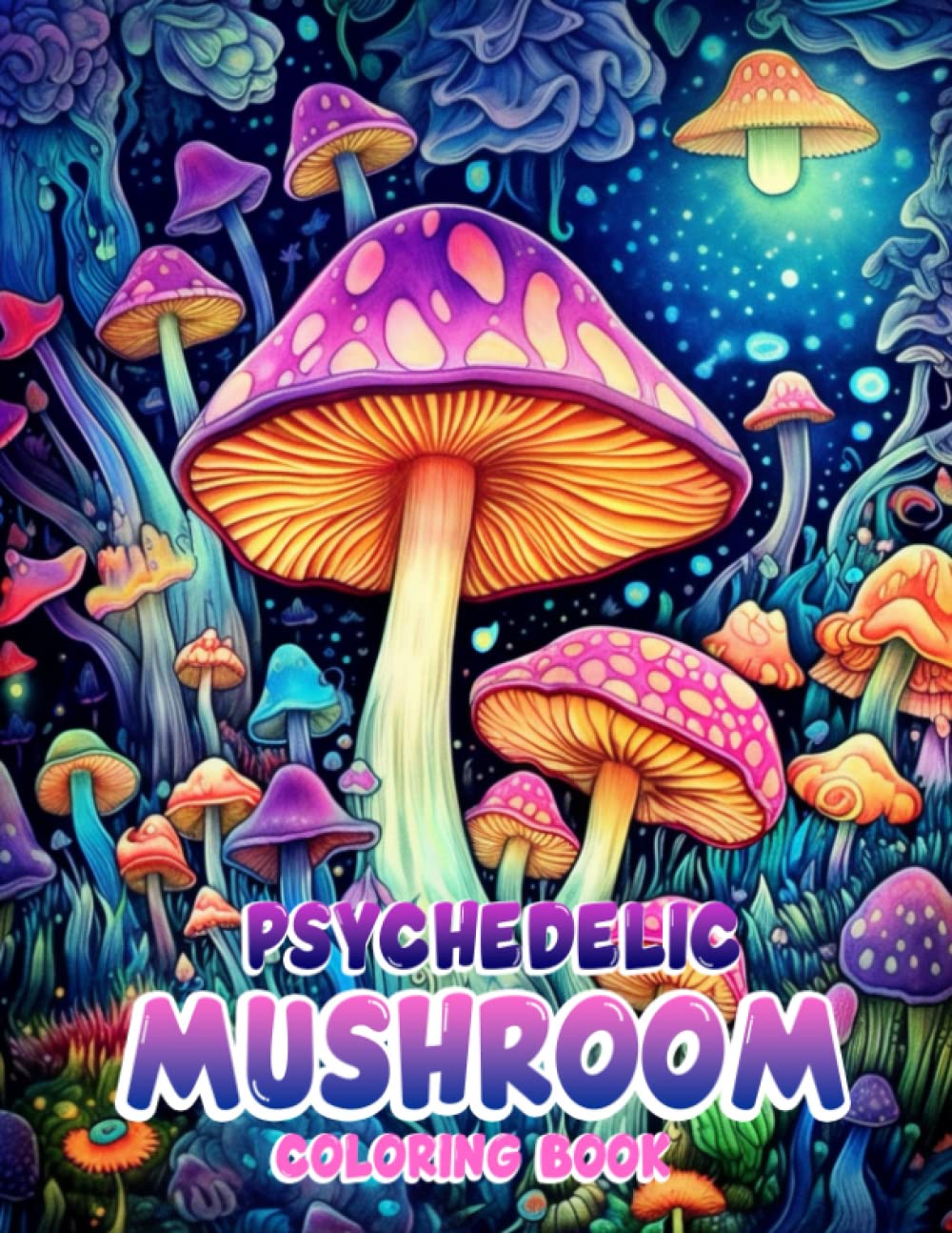 Psychedelic Mushroom Coloring Book: Mycology and Fungi Botani Stress Relief Coloring Book for Adults