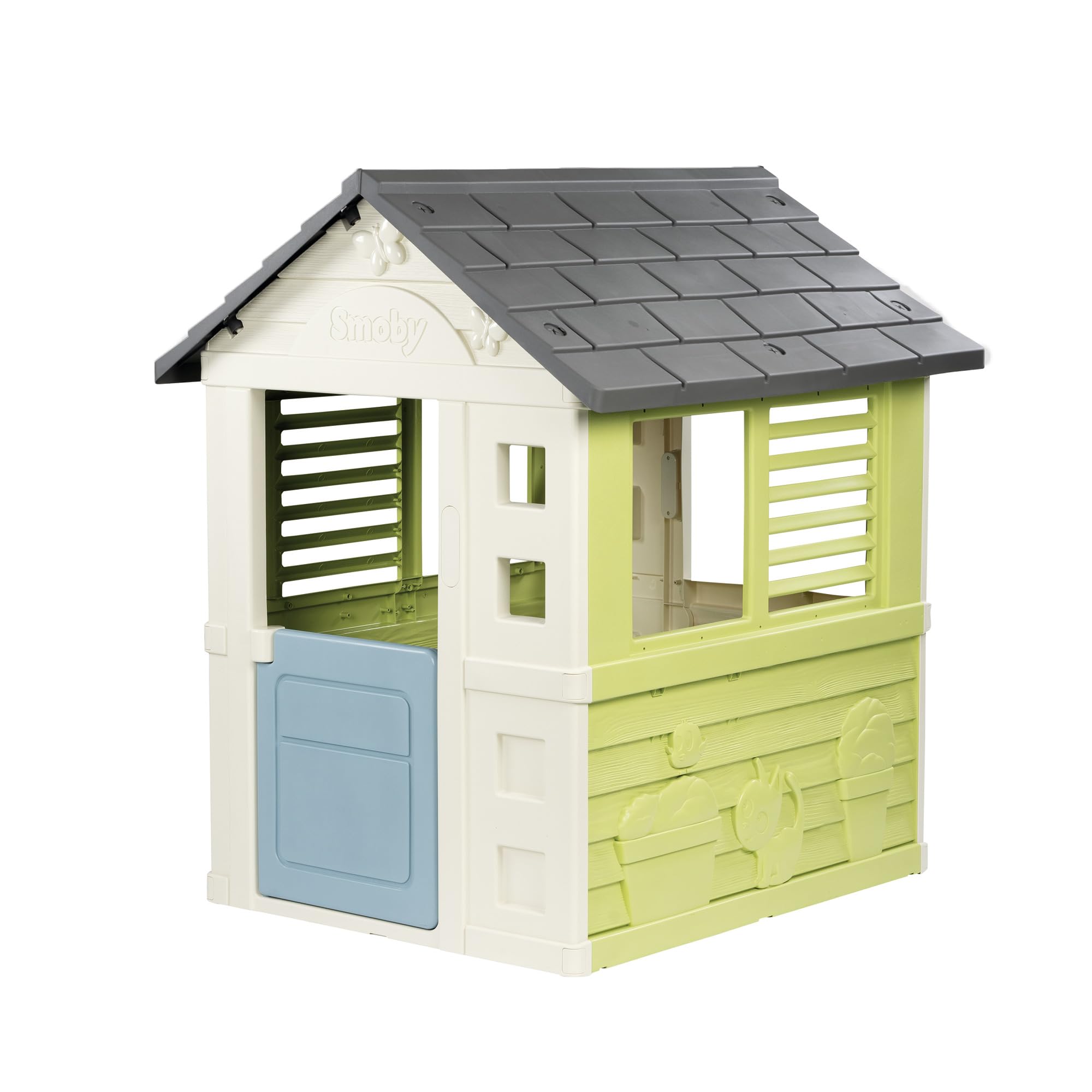Smoby Life - Casa Bella - Design Moderno - Cancello, Finestre con Persiane - Materiale Riciclato - Dai 2 Anni - Prodotto in Francia