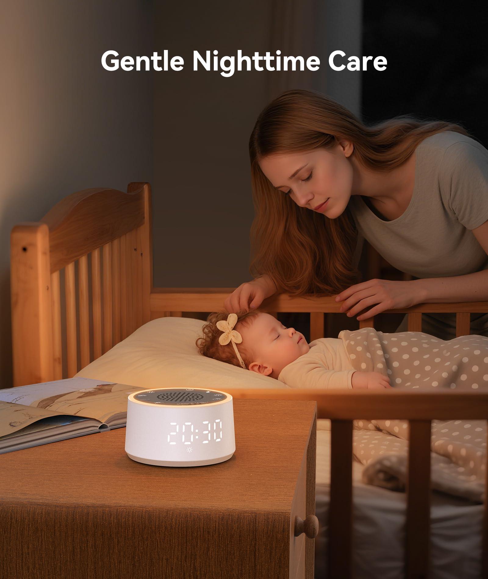 Dreamegg White Noise Machine mit Licht und Wecker, Weißes Rauschen Gerät für Erwachsene und Kinder, 25 Beruhigende Geräusche, 10 Farben Nachtlicht, Timer, Perfekt für Schlafzimmer & Kinderzimmer, USB