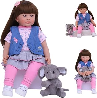 ZIYIUI Reborn Dolls 24 Inch 60cm Soft Silicone Vinyl Handmade Baby Reborn Doll Baby Soft Cloth Body Reborn Doll Children's Toy Gift, Reborn Baby Dolls Like a Lifelike Baby