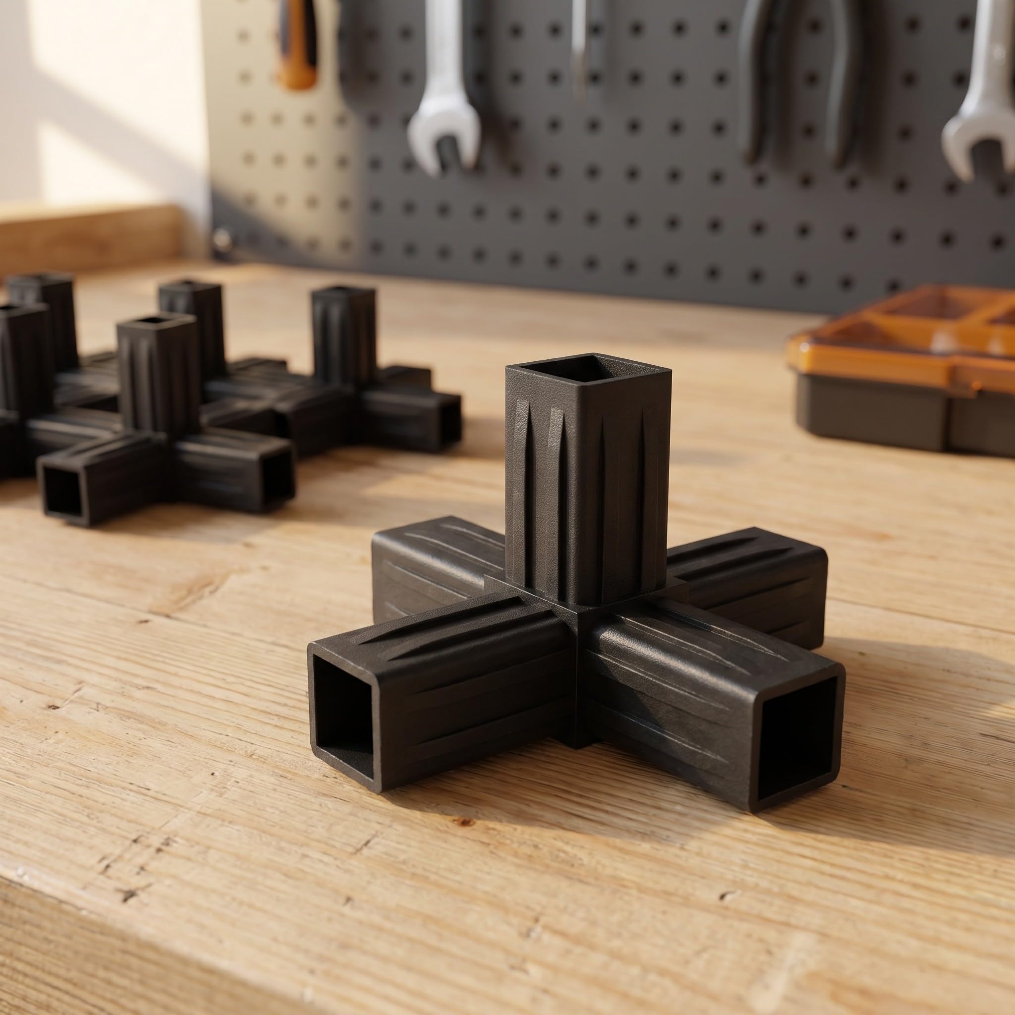 Zerodeko 8 conectores de tubo cuadrado de plástico de 5 vías, conector de