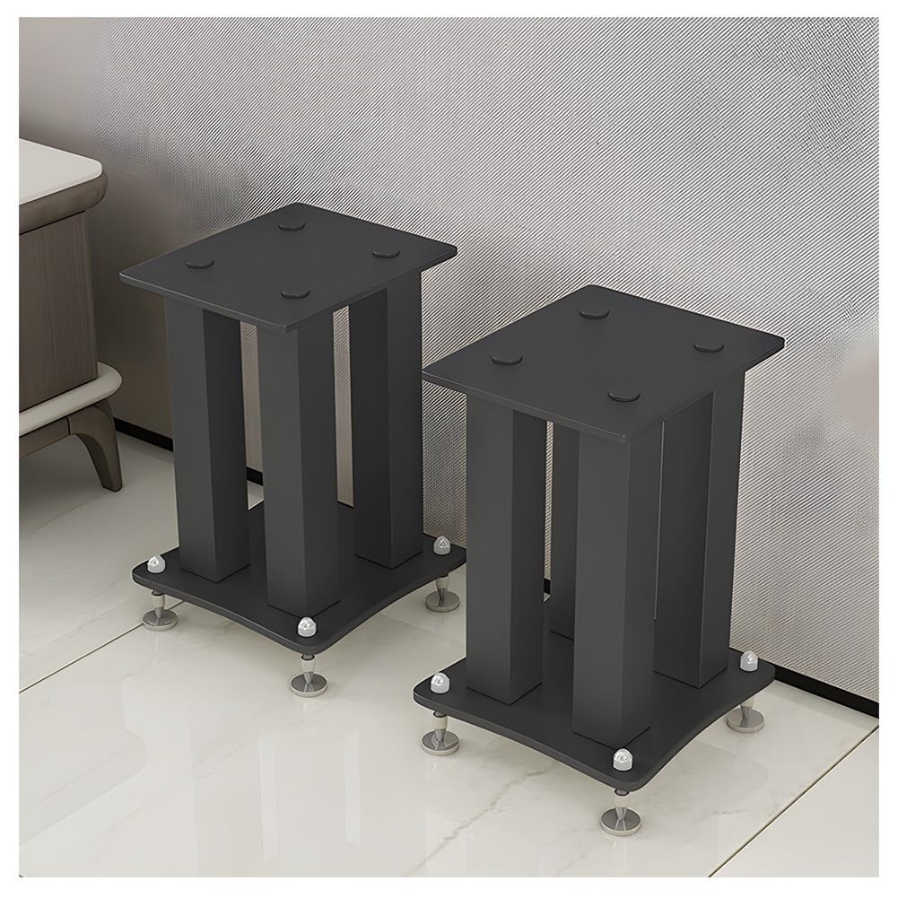 Par de soportes de altavoz de metal resistente con vibración reducida, extraíbles para altavoces de estudio para suelo (25 x 25 x 30 cm)