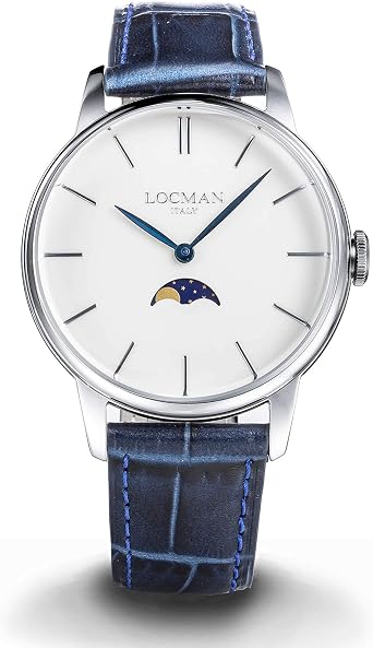 Orologio Uomo 1960 Fasi Lunari in Acciaio Bianco Locman : Amazon.it: Orologi