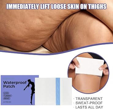 10pcs Waterproof Invisible Firming Patches,Skin Lifting Tape for Thighs&Legs,Fast Effective Leg Lift Patches for Sagging Skin,Loose Skin Tape for Arms and Body,Compact Moisturizing Non-Irritating
