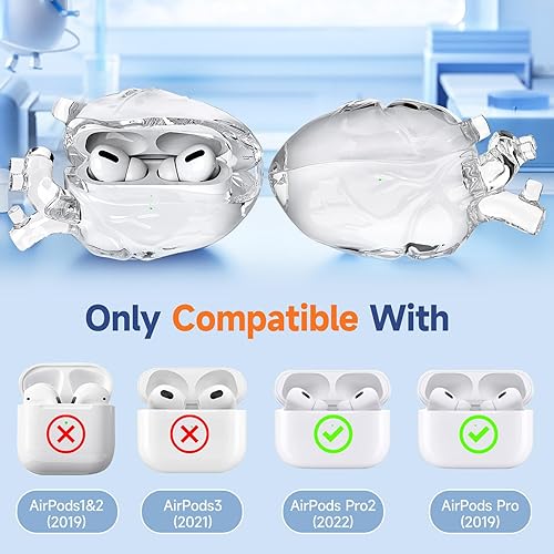 Miniatura 2 de Funda para auriculares de corazón compatible con AirPods Pro de 2 y 1 generación, silicona líquida de alta transparencia, color puro, a prueba de
