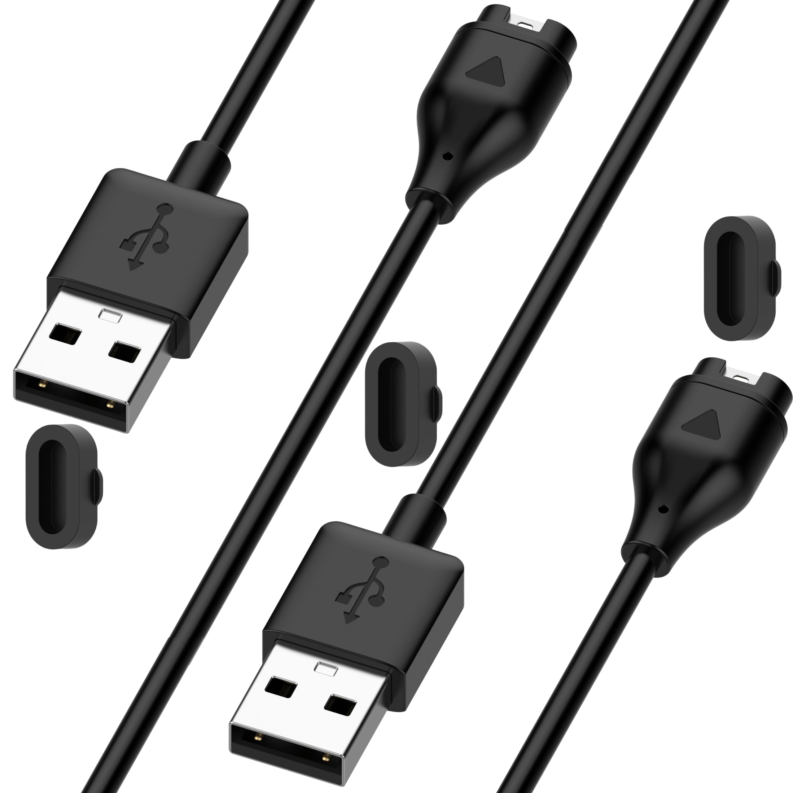 QHBAMD 2 Pack Charger for Garmin Forerunner 45/vivomove 3/Fenix 5,Compatible with Garmin Instinct/Venu/Approach S60,USB A Charging Cable Dock Cord 3.3ft/1M with Charger Port Dust Plug