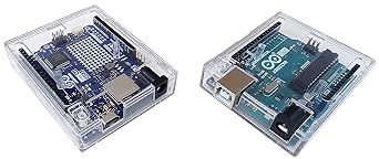 Enclosure for Arduino Uno R3, Arduino Uno R4 WiFi/Minima, Transparent, 2 Pieces