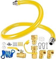 VegiVector 1675KIT48 3/4" x 48" Commercial Gas Hose Safety Kit with Quick Disconnect for Mobile Kitchens