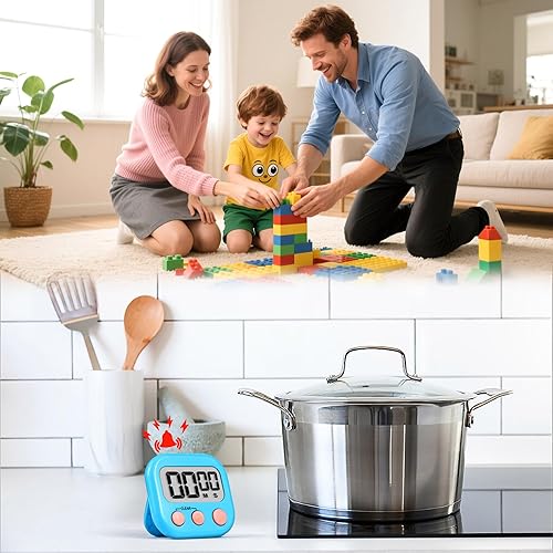 Miniatura 3 de Temporizador para niños y profesores, temporizadores digitales de cocina para cocinar, temporizador magnético grande para aula, paquete de 4
