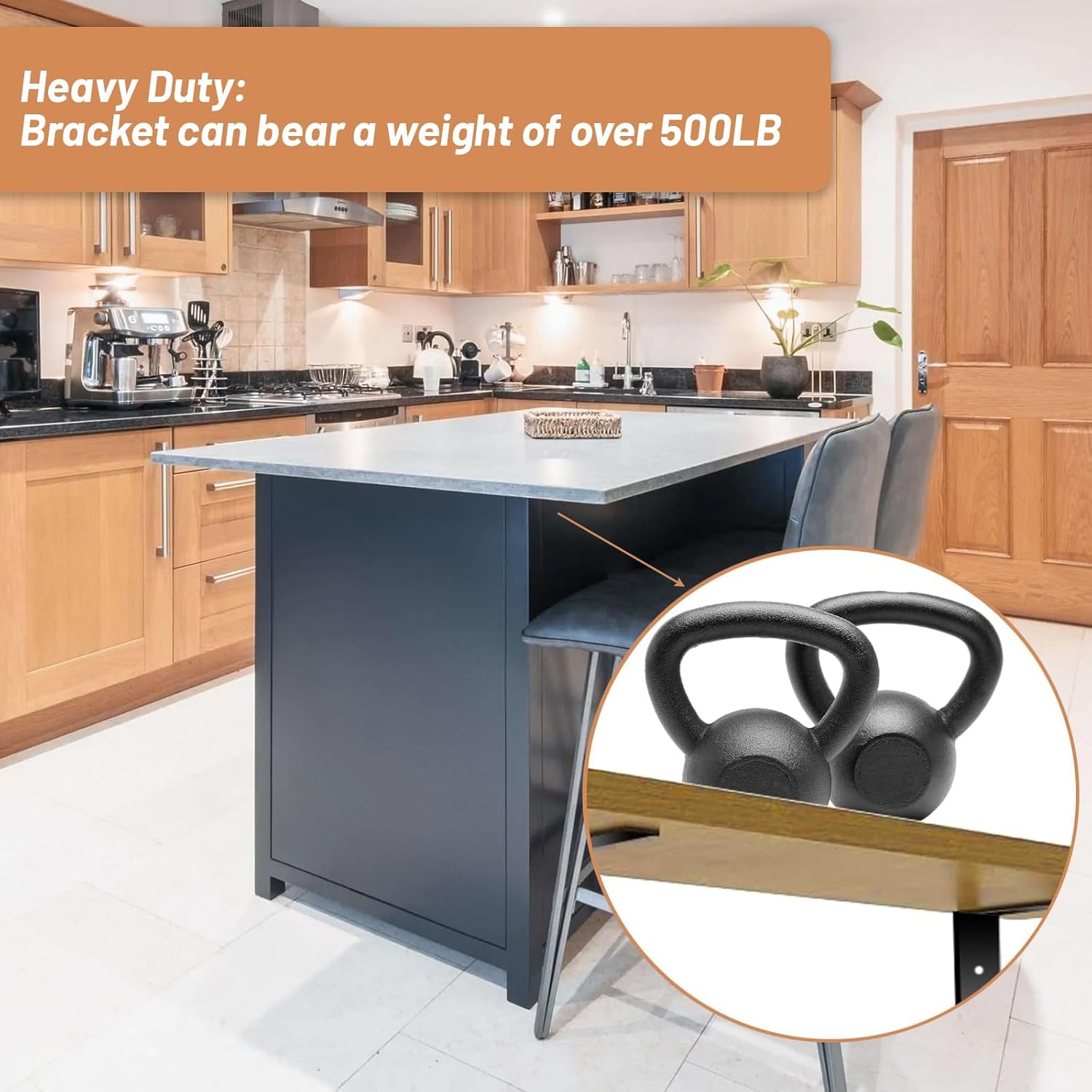 Premium Heavy Duty Countertop Brackets 20 inch 4 Pack (2/5" Thick),Granite Countertop Support 20" x 8" x 2 1/2",Shelf L Bracket Metal Corbels Suitable for Quartz,Wood,Concrete and Laminate Countertops