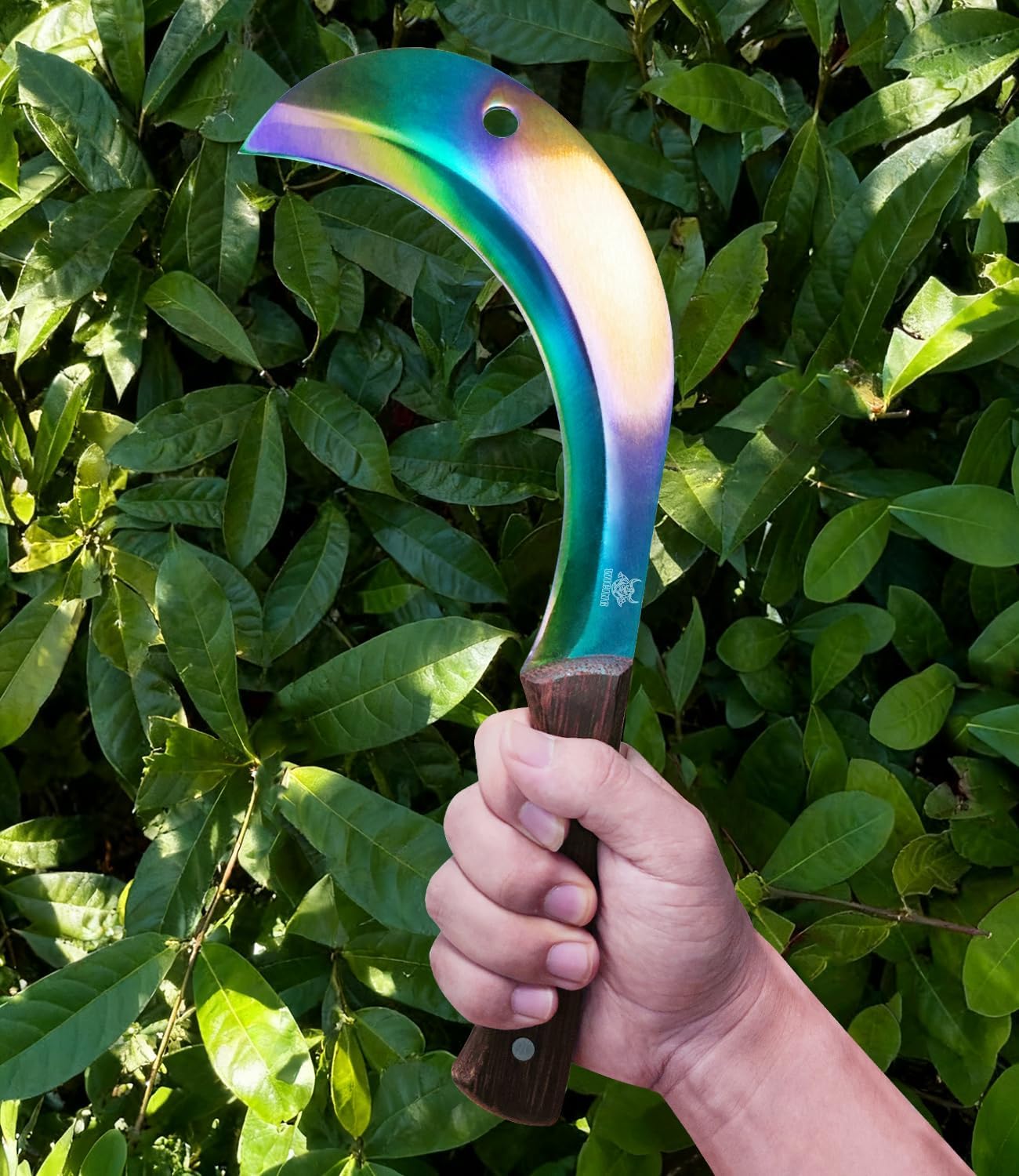 13-Inch Weeding Sickle, Machete for Yard Work, Full Tang 1065 Manganese Steel Blade for Grass, Harvest, Weeding