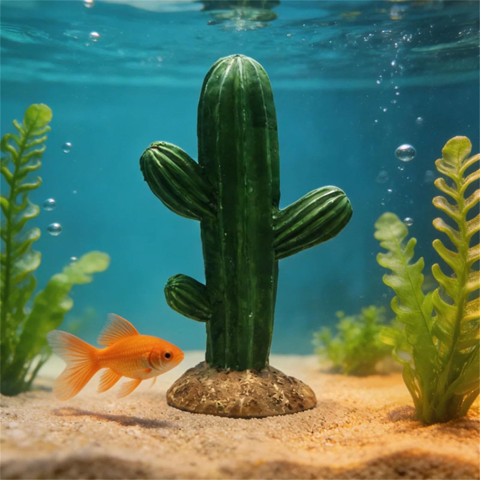Realistyczny żywiczny kaktus ornament do terrariów gadów i akwariów