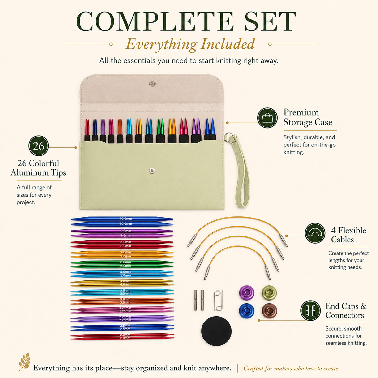 Astrumify Circular Knitting Needles - 13 Pairs -2