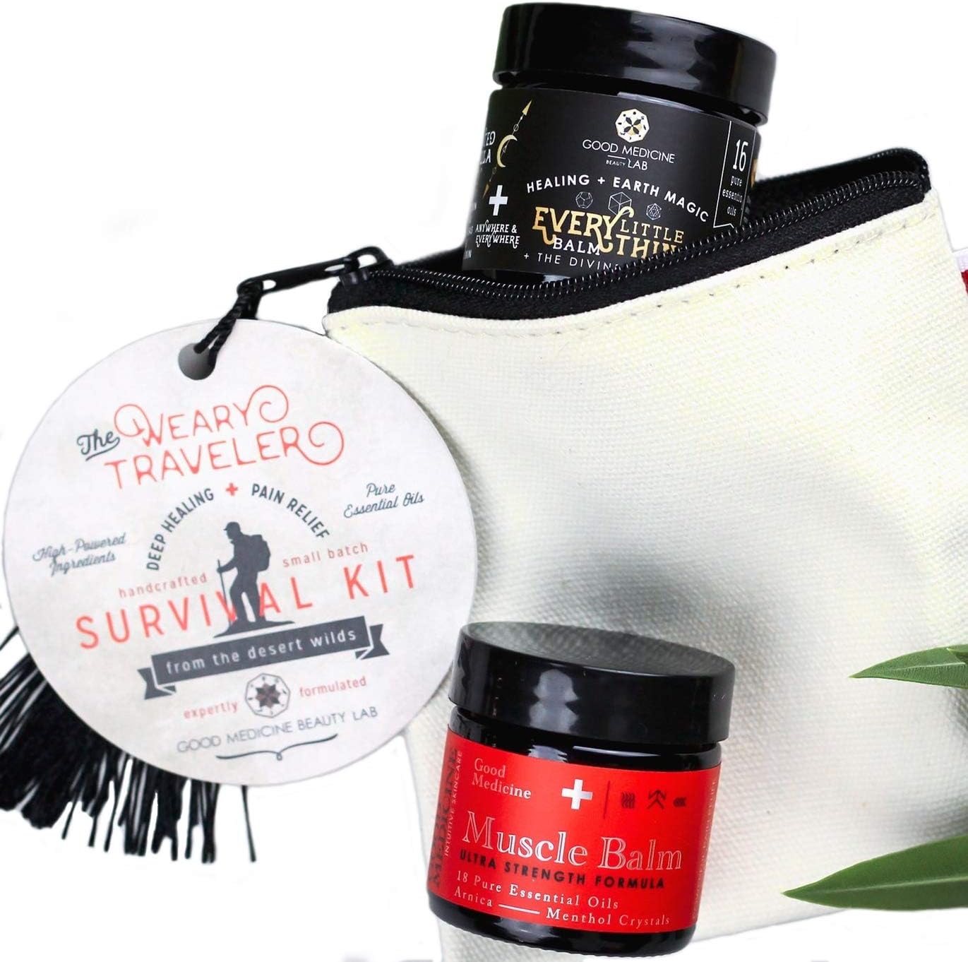 The Weary Traveler - Muscle Balm and Every Little Thing Balm, The On The Go Kit to Help with Sore Aching Muscle and Joints, Help Dry, Cracked Skin, Soften Caulloused Hands and Feet (1 oz.)